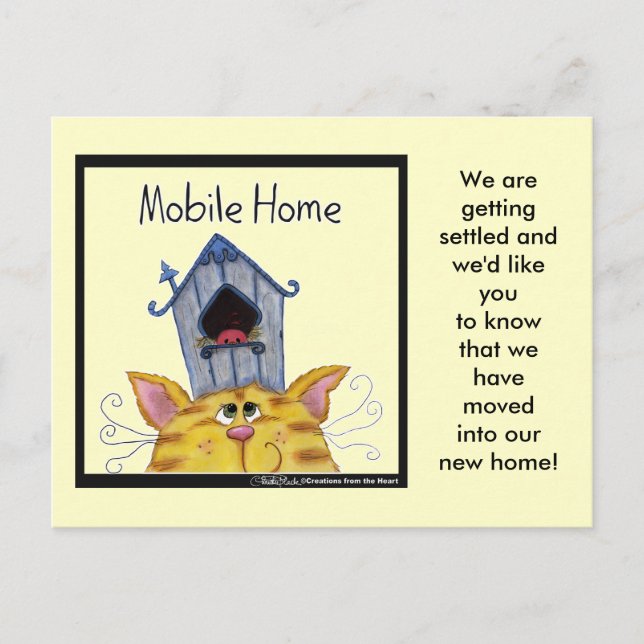 Postal De Anuncios Casa móvil para gato y pájaro (Anverso)