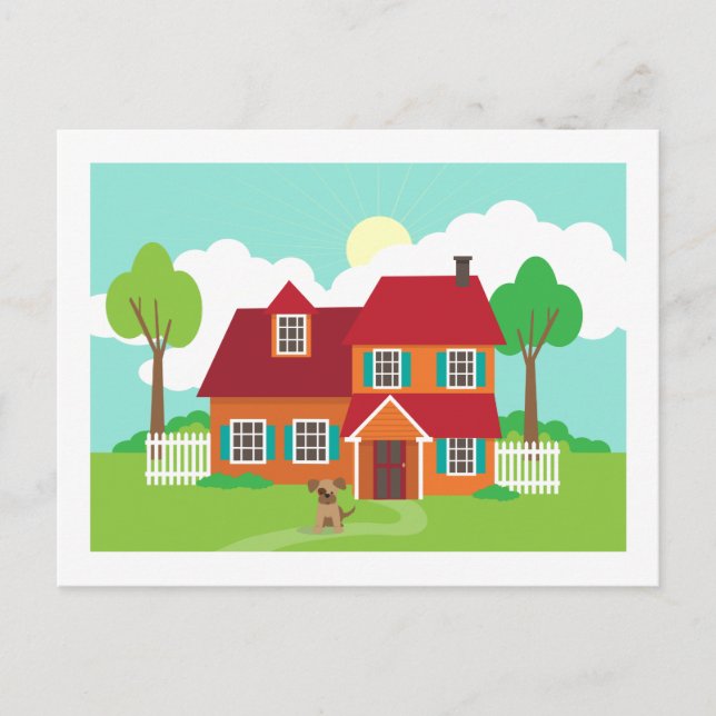 Postal De Anuncios Casa suburbana retro cambio de dirección de nueva  (Anverso)