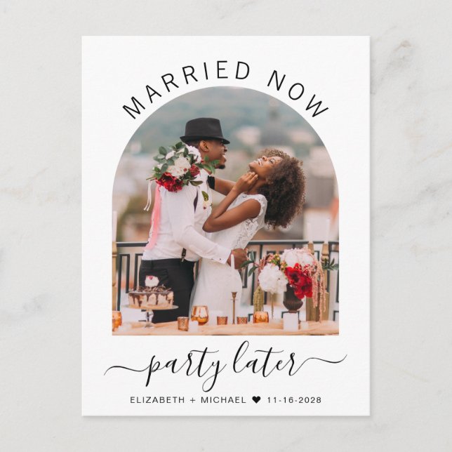 Postal De Anuncios Casado, ahora Fiesta, luego Boda de fotografía ára (Anverso)