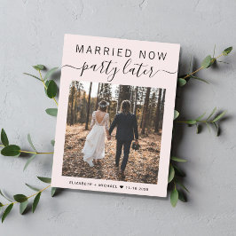 Postal De Anuncios Casado, ahora Fiesta, luego Boda rosado