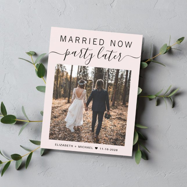 Postal De Anuncios Casado, ahora Fiesta, luego Boda rosado (Subido por el creador)