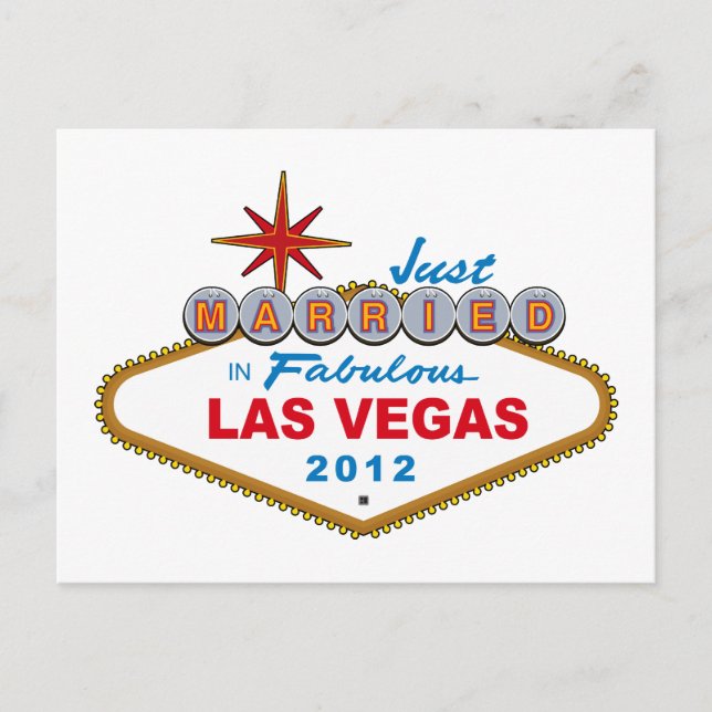 Postal De Anuncios Casado En El Fabuloso Rótulo De Las Vegas 2012 (Anverso)