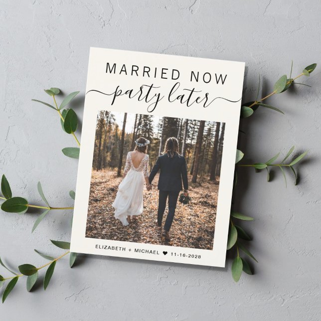 Postal De Anuncios Casados Ahora, Fiesta Después Foto Crema Boda (Subido por el creador)