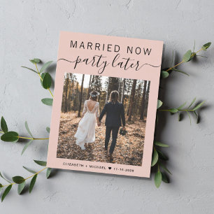 Postal De Anuncios Casados Ahora Fiesta Después Foto Rubor Boda