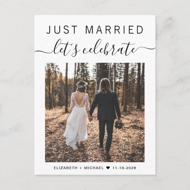 Postal De Anuncios Casados, celebremos al Boda de fotos (Anverso)