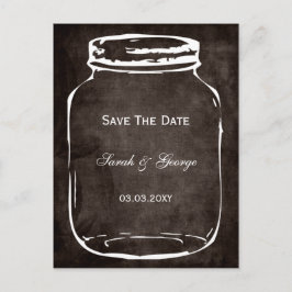 Postal De Anuncios casamiento rústico con tarro de masón salva la fec