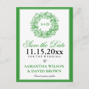 Postal De Anuncios Casando reserva el monograma floral Gree del