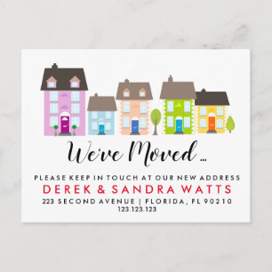 Postal De Anuncios Casas coloridas en una calle nueva dirección comer