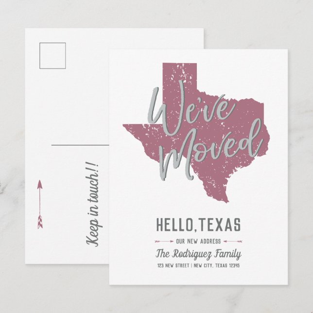 Postal De Anuncios Cassis Mauve Nos Mudamos - Texas (Anverso / Reverso)