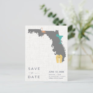 Postal De Anuncios Casual Florida Beach Wedding Save the Date