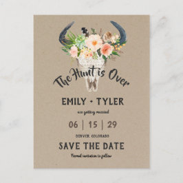 Postal De Anuncios Caza de antílope floral rústica está sobre salvar 