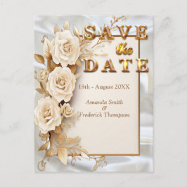 Postal De Anuncios Celebraciones con flores blancas alrededor de seda