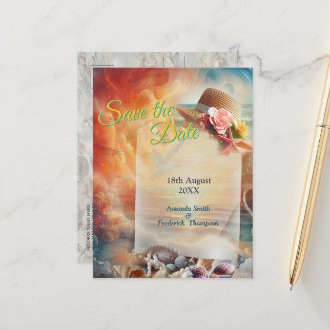 Postal De Anuncios Celebraciones de Boda en la Playa (Anverso/Reverso In Situ)