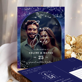 Postal De Anuncios Celine ・ Elegante Starry Sky Photo Save the Date