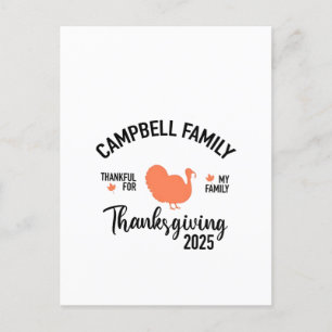 Postal De Anuncios Cena de Acción de Gracias de la Familia Crampbell
