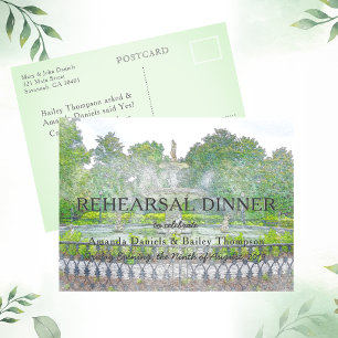 Postal De Anuncios Cena de ensayo de acuarela de la fuente de Forsyth