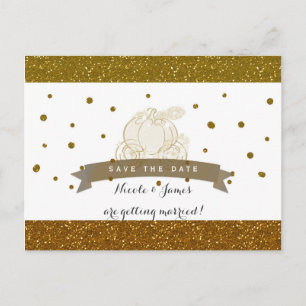 Postal De Anuncios Cenicienta Carriage Gold Purpurina Ahorra La Fecha