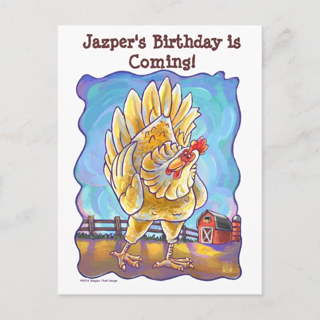 Postal De Anuncios Centro de Fiesta de Pollo (Anverso)