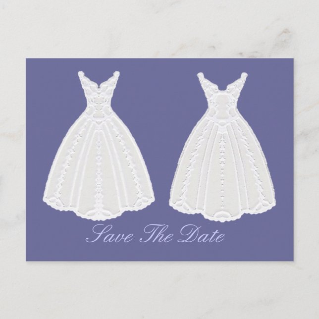Postal De Anuncios Ceremonia de compromiso Gown Save The Date (Anverso)