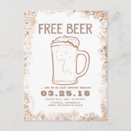 Postal De Anuncios Cerveza libre | Rústico gracioso salva la fecha