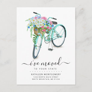 Postal De Anuncios Cesta floral móvil de bicicleta acuática Daisy