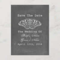 Chalk Inspired Butterfly Save The Date