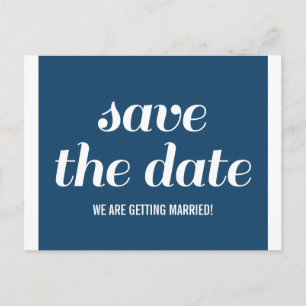Postal De Anuncios Charm Save the Date Postcard, Dark Blue