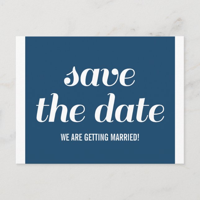 Postal De Anuncios Charm Save the Date Postcard, Dark Blue (Anverso)
