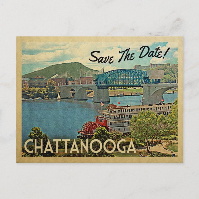 Postal De Anuncios Chattanooga Guarde la Fecha Tennessee (Anverso)