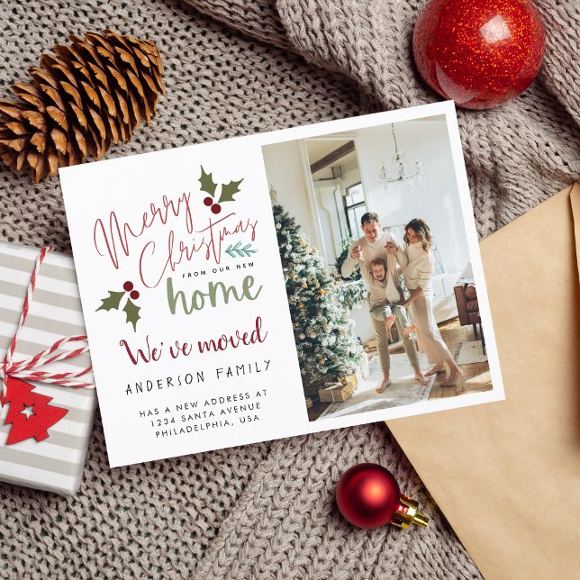 Postal De Anuncios Chic Feliz Navidad Desde Nueva Foto de Casa Mudanz (Subido por el creador)