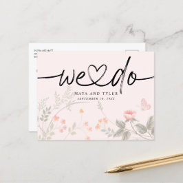 Postal De Anuncios Chic Floral Nos Casamos Guardar la Fecha