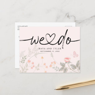 Postal De Anuncios Chic Floral Nos Casamos Guardar la Fecha