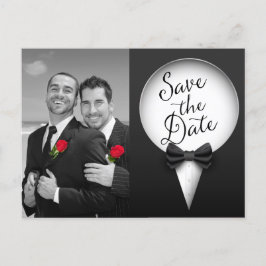 Postal De Anuncios Chic Moderno Elegante Foto de Esmoquin Gay Save th