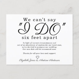 Postal De Anuncios Chic Seis Pies Apart Postpuesto Cambio de Fecha Bo