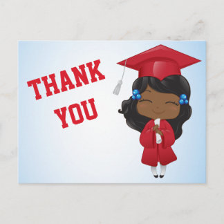 Postal De Anuncios Chica de Graduación en ROJO