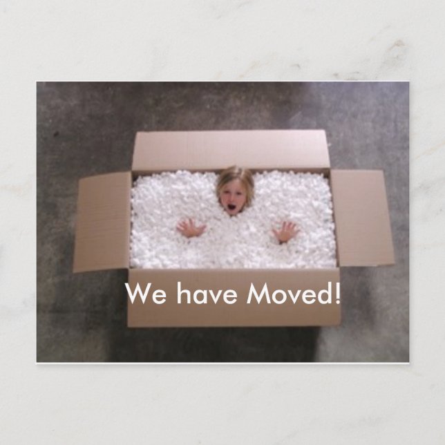 Postal De Anuncios Chica en caja (Anverso)