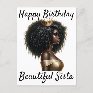 Postal De Anuncios Chica Negro Magic Birday Sista Melanin Woman Post