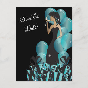 Postal De Anuncios Chica Princesa Diva de cumpleaños o Bachelorette