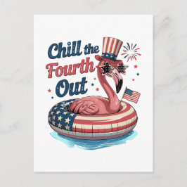 Postal De Anuncios Chill The Fourth Out Funny 4th of July Flamingo