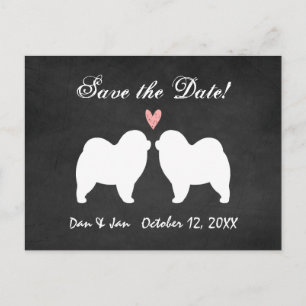 Postal De Anuncios Chow Chow (Pelo Largo) Boda Guardar la Fecha