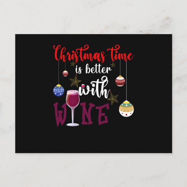 Postal De Anuncios Christmas Time Is Better With Wine (Anverso)