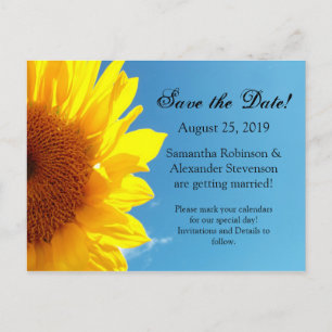 Postal De Anuncios Cielo azul de verano Girasol amarillo Guarda la fe