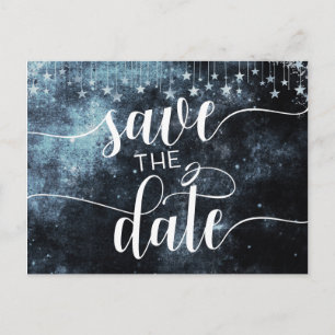 Postal De Anuncios Cielo de Acuarela de Boda Atrapado por las Estrell