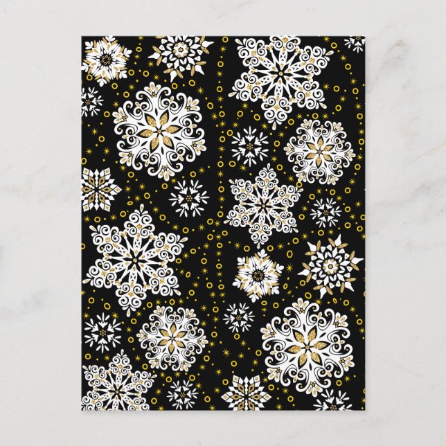 Postal De Anuncios Ciervos y pájaros de madera de Navidad en flor de  (Anverso)