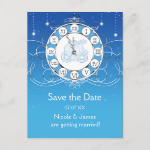 Postal De Anuncios Cinderella Casi Medianoche Plata Save The Date