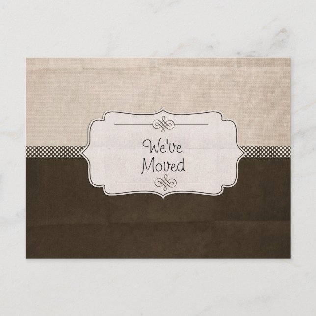 Postal De Anuncios Cinta marrón Nos hemos mudado (Anverso)