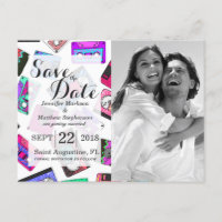 Cintas de casete modeladas neón retro de los años