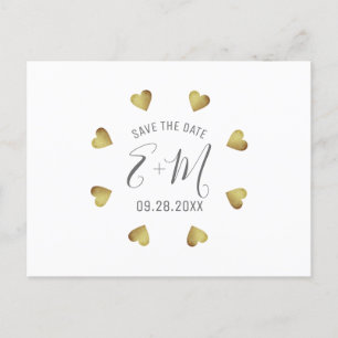 Postal De Anuncios círculo de corazones de amor guardar boda de cita