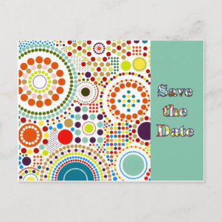 Postal De Anuncios Círculos de los Sesenta Guardar la Fecha