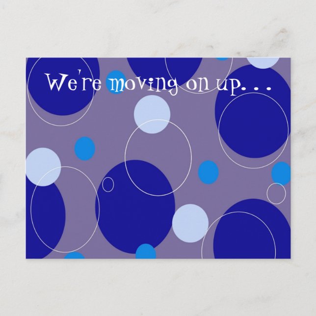 Postal De Anuncios Círculos y óvalos azules retro Cambio de dirección (Anverso)